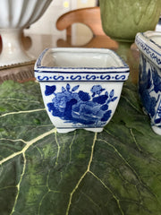 Pair of Blue& White Square Planters