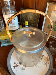 MCM Lucite & Bamboo Ice Bucket